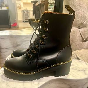 Black Doc Marten Lace Up Platform Booties